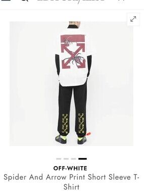Off-White X Virgil Abloh Arachno Arrow Print Over-Sized Tee Size Medium